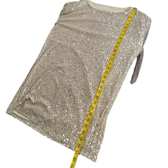 Revolve Lovers + Friends Coco Tunic Allover Sequin Dress, Silver, Oversize, XS - Picture 6 of 8